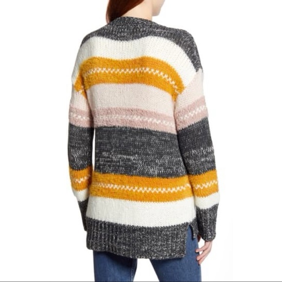 Caslon Mixed Stripe V-Neck Pullover - Picture 3 of 4